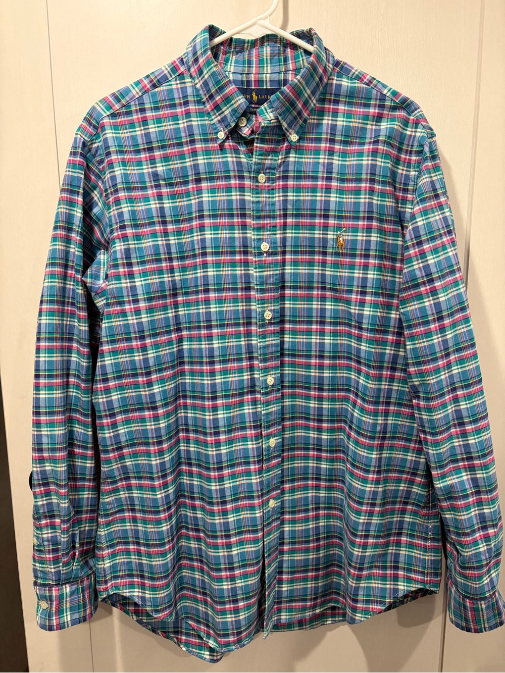 Ralph Lauren Men’s Large Classic Fit Plaid Button Down Shirt Multicolor - Picture 2 of 7